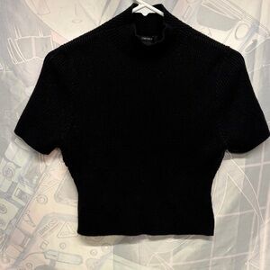 Forever 21 Black Ribbed Crop Top